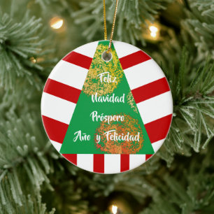 Feliz Navidad Spanish Essential Christmas Tree Ceramic Tree Decoration
