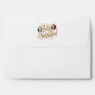 Feliz Navidad Spanish Gold Christmas Envelope
