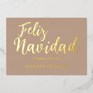 Feliz Navidad Spanish Gold Foil Holiday Card