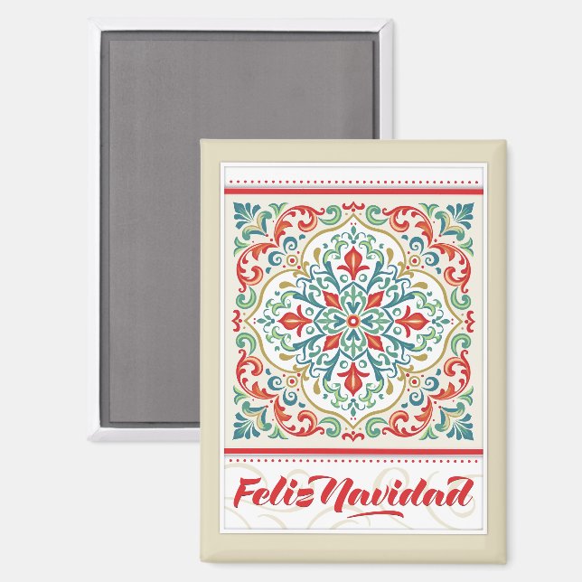 Feliz Navidad Spanish Merry Christmas Decorations Magnet (Front/Back)