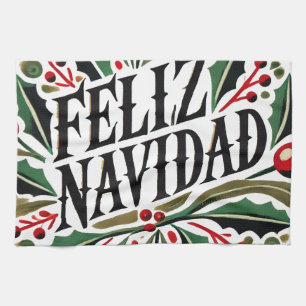 Feliz Navidad Spanish merry Christmas              Tea Towel
