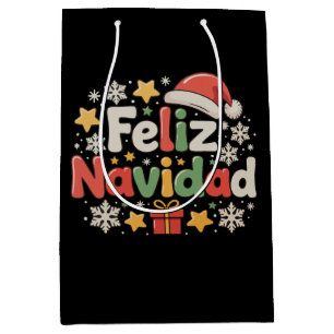Feliz Navidad Spanish Mexican Merry Christmas Xmas Medium Gift Bag