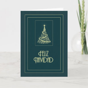 Feliz Navidad Sparkling Tree Holiday Card