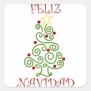 Feliz Navidad Square Sticker