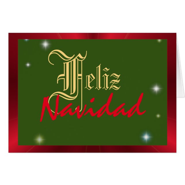 Feliz Navidad starry red and green Christmas (Front Horizontal)