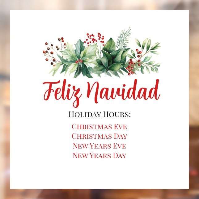 Feliz Navidad Store Hours (Sheet 2)