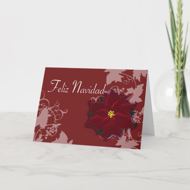 Feliz Navidad  tarjeta de Pascua Nochebuena Holiday Card (Front)