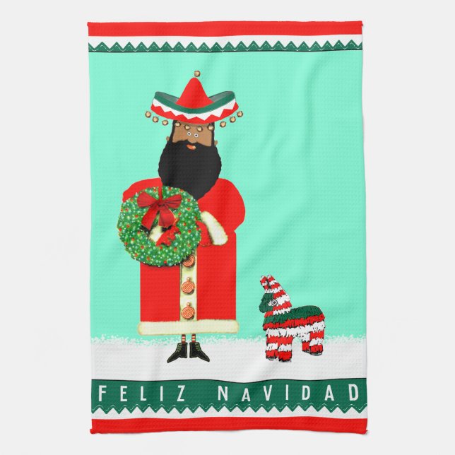 Feliz Navidad Tea Towel (Vertical)