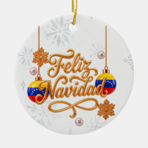 Feliz Navidad Venezuela Custom Christmas Ornament