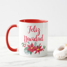 Feliz Navidad Watercolor Christmas Mug