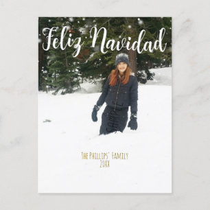 FELIZ NAVIDAD White Type Custom Holiday Photo
