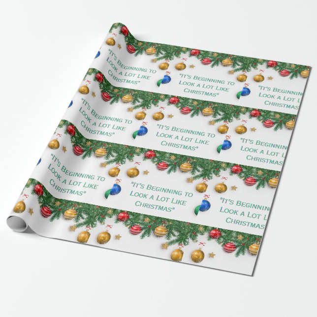 feliz navidad wrapping paper (Unrolled)