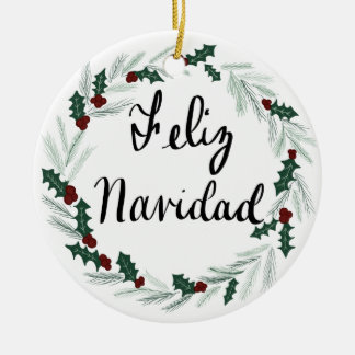Feliz Navidad Wreath Ornament