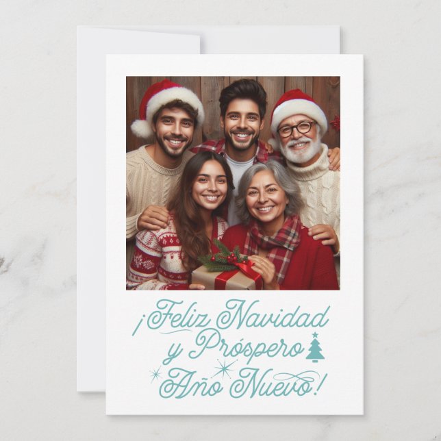 Feliz Navidad y Próspero Año Nuevo con Foto Invitation (Front)