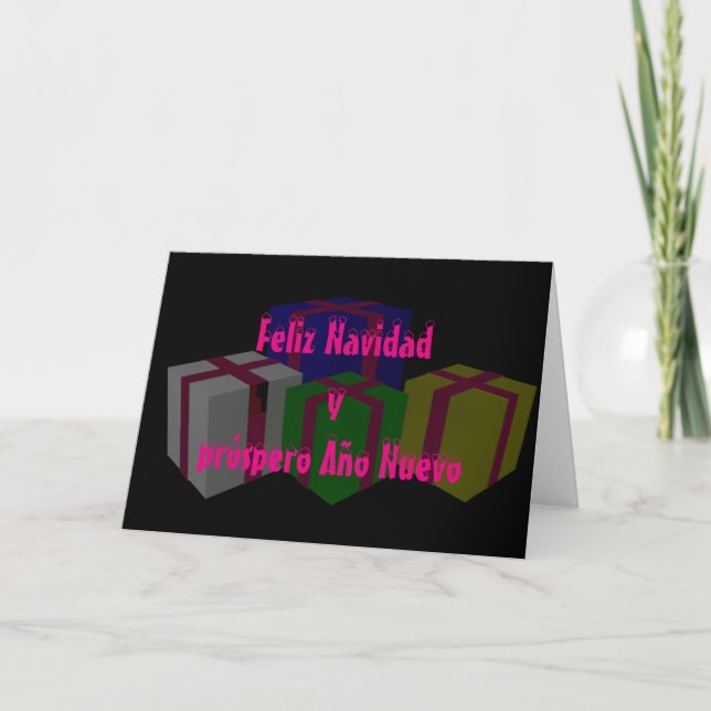 Feliz Navidad y próspero Año Nuevo Holiday Card (Front)