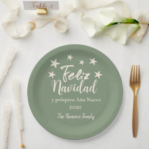 Feliz Navidad  y próspero Año Nuevo Holiday Party  Paper Plate