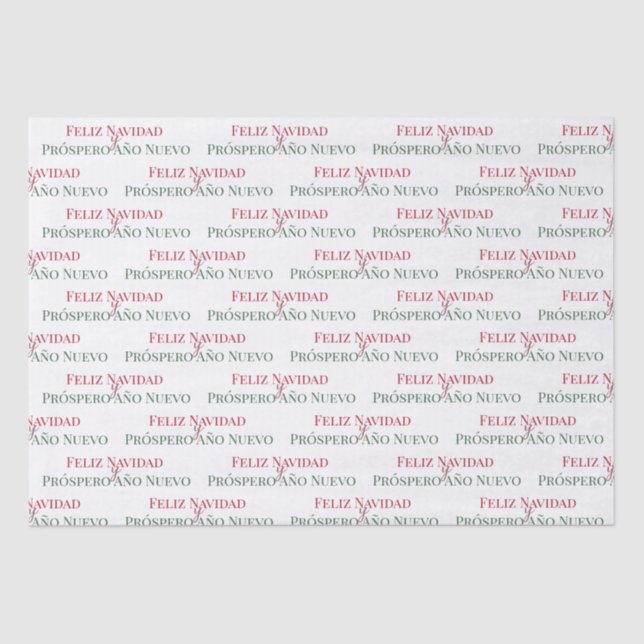 Feliz Navidad y Prospero Año Nuevo      Tissue Paper (Front)