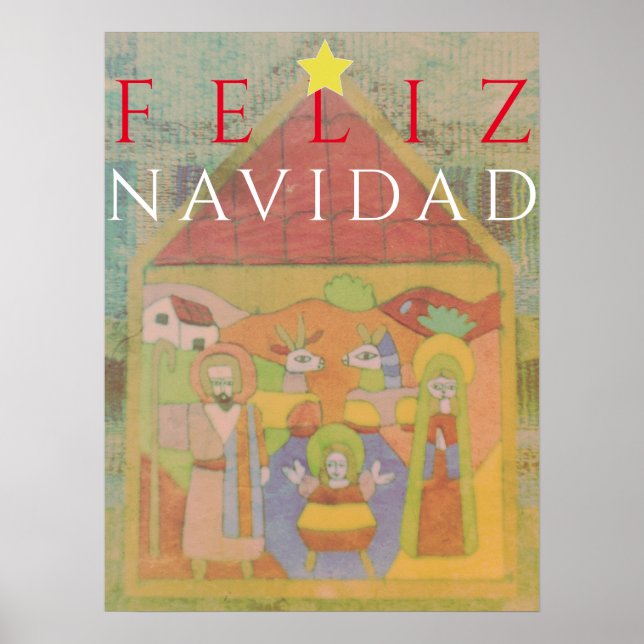 "Feliz Navided" Nativity Scene Poster (Front)