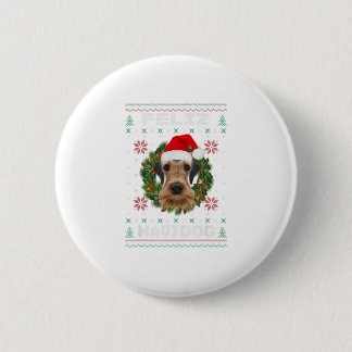 Feliz Navidog Airedale Terrier Dog Sant 6 Cm Round Badge