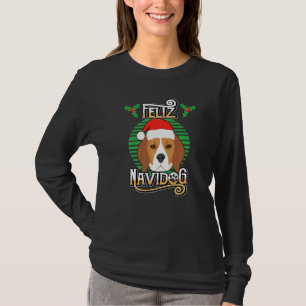 Feliz Navidog Beagle Dog Santa Hat Funny Merry Chr T-Shirt