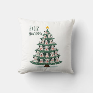 Feliz Navidog Christmas Dog T-Shirt, Funny Cute Xm Cushion