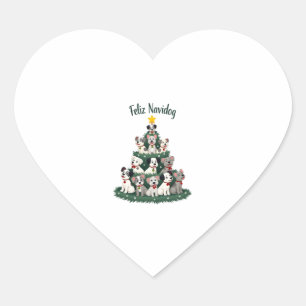 Feliz Navidog Christmas Dog T-Shirt, Funny Cute Xm Heart Sticker