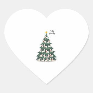 Feliz Navidog Christmas Dog T-Shirt, Funny Cute Xm Heart Sticker