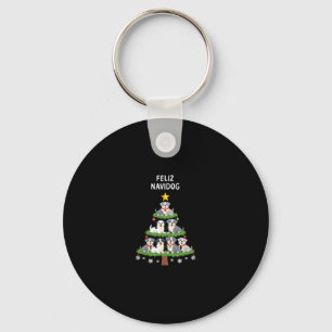 Feliz Navidog Christmas Dog T-Shirt, Funny Cute Xm Key Ring