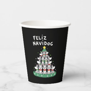 Feliz Navidog Christmas Dog T-Shirt, Funny Cute Xm Paper Cups