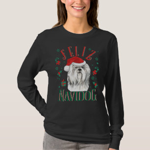 Feliz Navidog Cute Shih Tzu Dog Wearing Christmas  T-Shirt