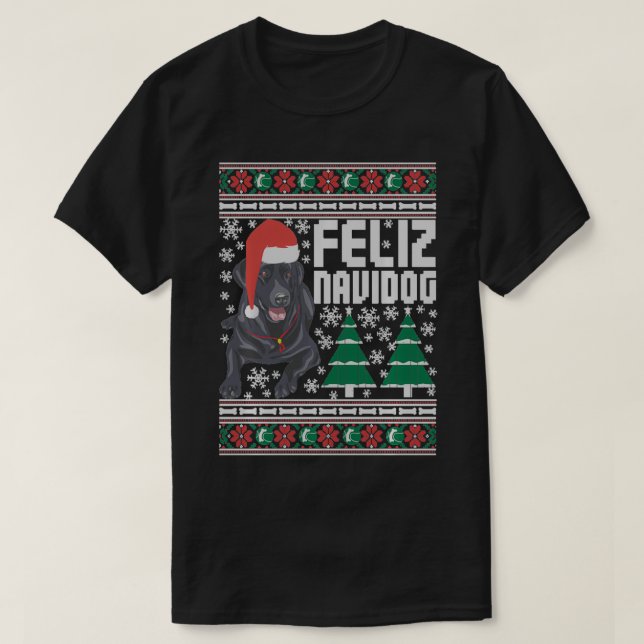 Feliz Navidog Funny Feliz Navidad Merry Christmas  T-Shirt (Design Front)