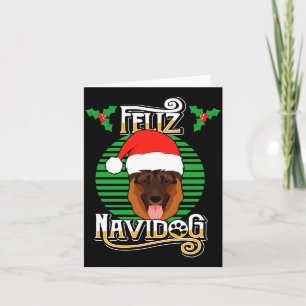 Feliz Navidog German Shepherd Dog Holiday Merry Ch Card