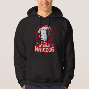 Feliz Navidog Navidad Dalmatian Santa Hat Merry Ch Hoodie
