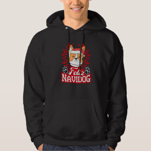 Feliz Navidog Navidad Dog Santa Hat Merry Christma Hoodie