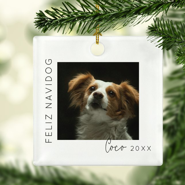 Feliz Navidog | Pet Photo Christmas Tree Metal Tree Decoration (Creator Uploaded)