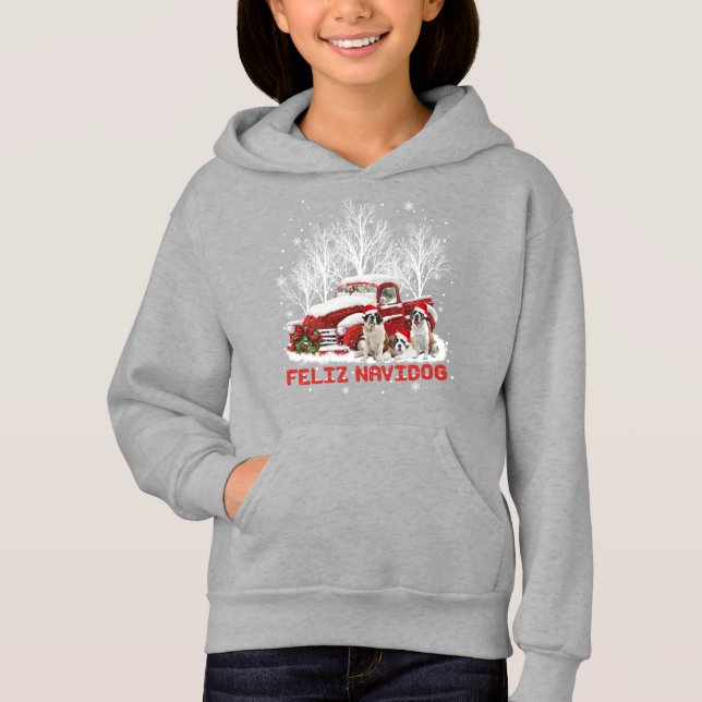 Feliz Navidog Saint Bernard Christmas Dog Lovers (Front)