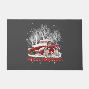 Feliz Navidog Saint Bernard Christmas Dog Lovers Doormat