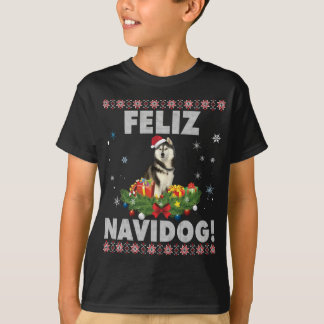 Feliz Navidog Siberian Husky Dog Ugly Sweater Chri