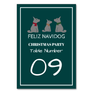 Feliz Navidog, Spanish Style Christmas Table No. Number