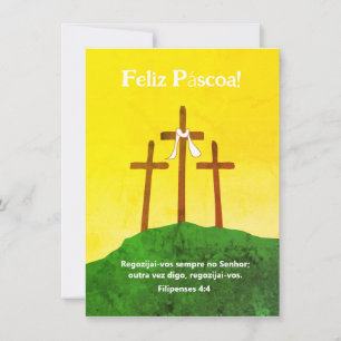 Feliz Pascoa Cartao Cristão Easter Portuguese Holiday Card