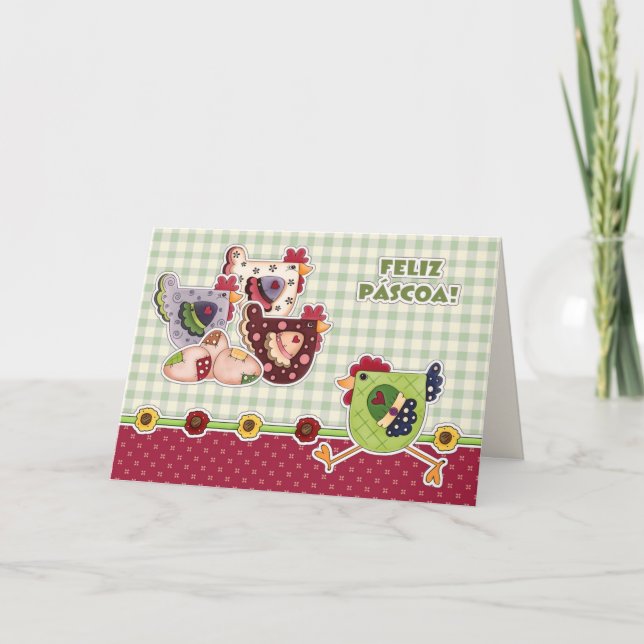 Feliz Páscoa. Easter Card in Portuguese (Front)