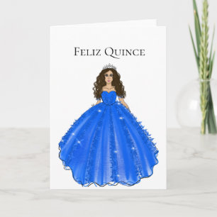 Feliz Quince - Blue Quinceañera Birthday Card 