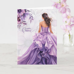 Feliz Quinceanera 15th Birthday Lavender Purple Card