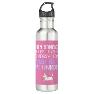 fell off my unicorn, girly gifts, cutesy 710 ml water bottle