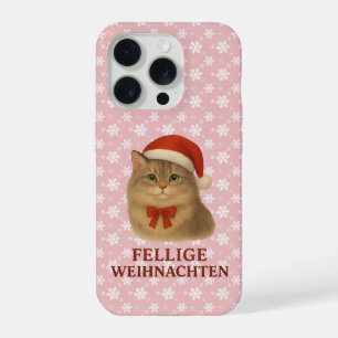 Fellige sibirische Weihnachtskatze iPhone 15 Pro Case