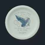 Fellowship Elven Brooch Quote Graphic Paper Plate<br><div class="desc">Celebrate the Fellowship with this elegant, Lord of the Rings™ Elven brooch design. Featuring a beautifully detailed leaf carried on swirling Elvish vines, the artwork symbolizes the connection between those entrusted with the protection of Middle-Earth™. The meaningful quote, “Even the smallest person can change the course of the future, ”...</div>