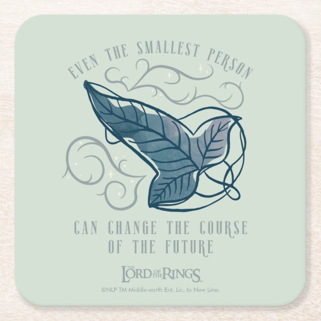Fellowship Elven Brooch Quote Graphic Square Paper Coaster (Front)