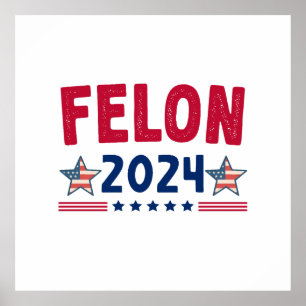 Felon 2024 Gift   USA Sarcastic Politics Poster