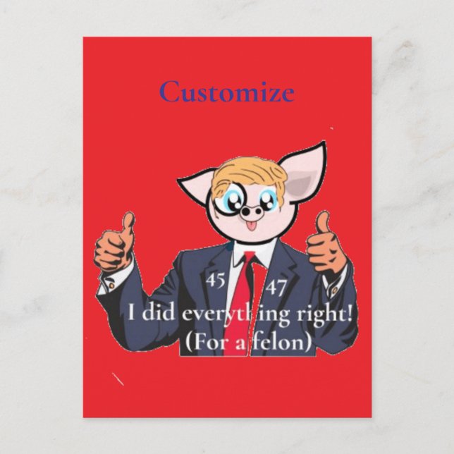 Felon President Thunder_Cove Postcard (Front)