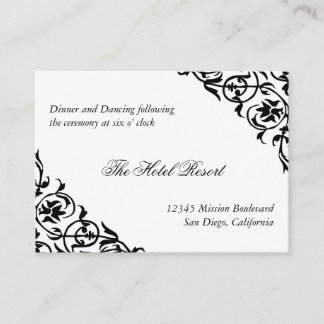 Felt corner scroll wedding reception enclosure card